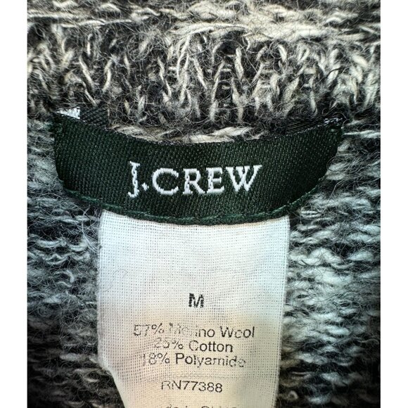 J.Crew Womens Hooded Sweater M Gray Merino Wool Blend Cozy - Picture 3 of 14